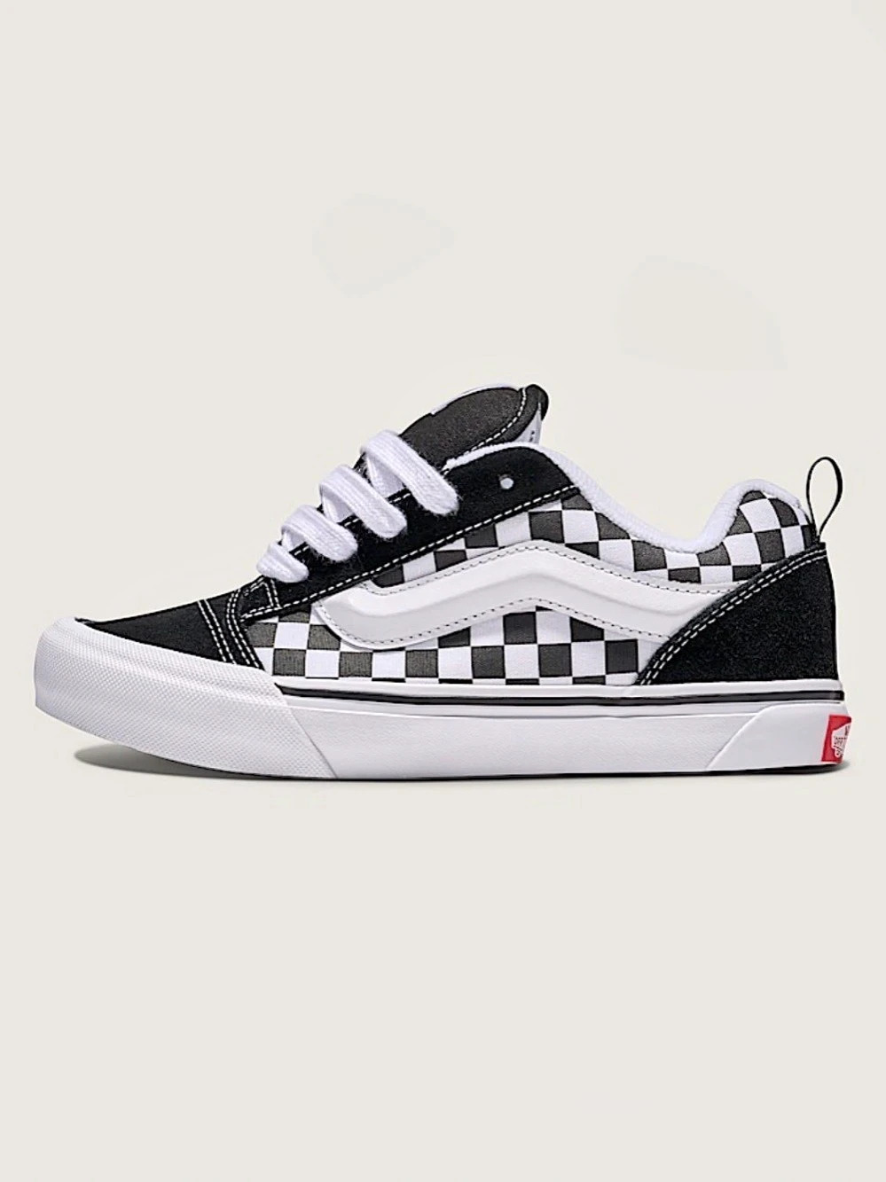 Vans Knu Skool Checkered Sneakers Black & White Girls US 10